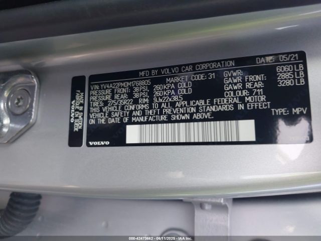 2021 VOLVO XC90 YV4A22PM0M1768805 Photo 8