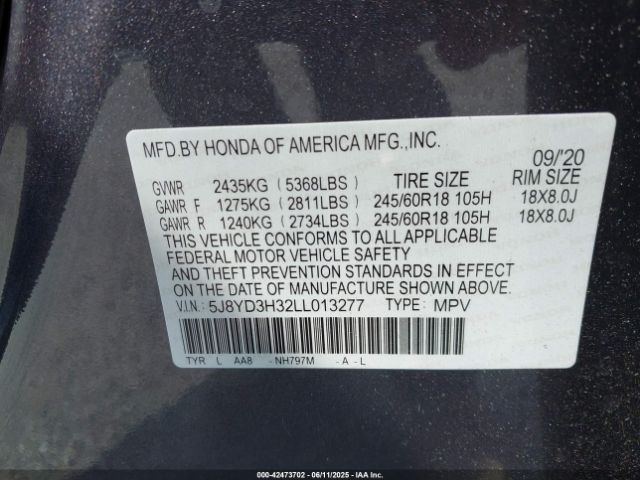2020 ACURA MDX 5J8YD3H32LL013277 Photo 8