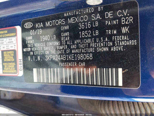 3KPA24AB1KE198068 KIA gdi gamma