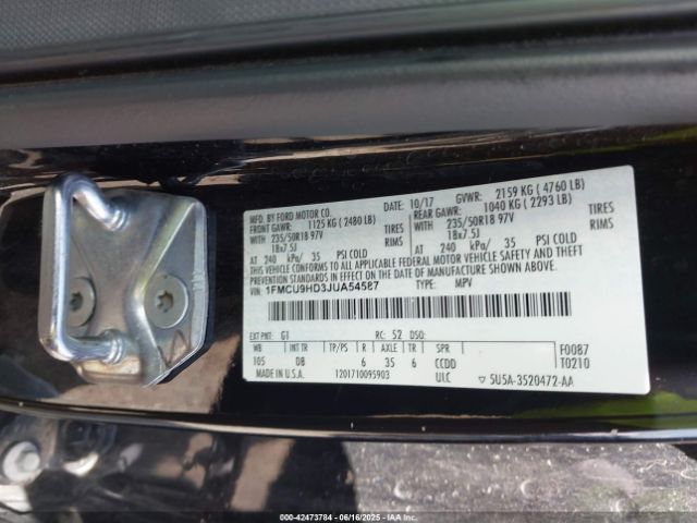 2018 FORD ESCAPE 1FMCU9HD3JUA54587 Photo 8