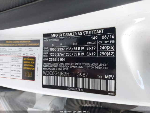 2017 MERCEDES-BENZ GLC 300 WDC0G4JB3HF115987 Photo 8