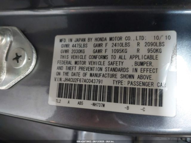 2010 ACURA TSX JH4CU2F67AC043791 Photo 8