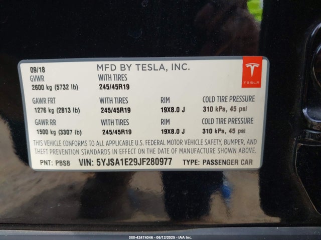 2018 TESLA MODEL S 5YJSA1E29JF280977 Photo 8