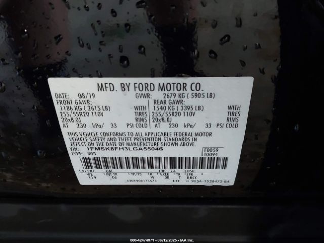 1FMSK8FH3LGA55046 Ford 2020