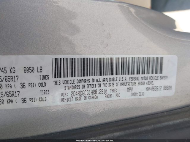 2017 DODGE GRAND CARAVAN 2C4RDGCG1HR812910 Photo 8