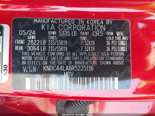 KNDC44LA6R5225116 KIA EV6