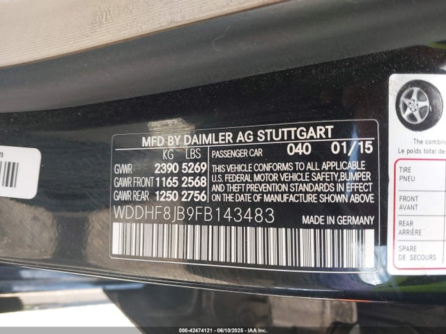 Mercedes-Benz E-Class 2015 WDDHF8JB9FB143483 Image 9