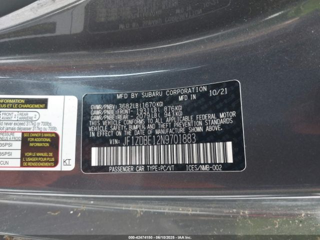 2022 SUBARU BRZ JF1ZDBE12N9701883 Photo 8