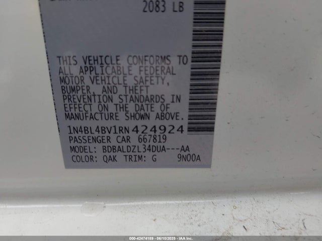 Nissan 2024 2024 1N4BL4BV1RN424924 Image 9