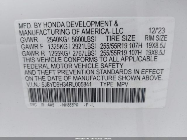 2024 ACURA MDX 5J8YD9H34RL005841 Photo 8