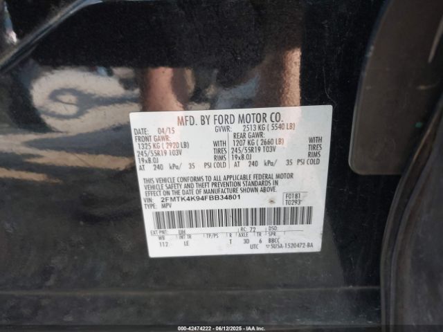 2015 FORD EDGE 2FMTK4K94FBB34801 Photo 8