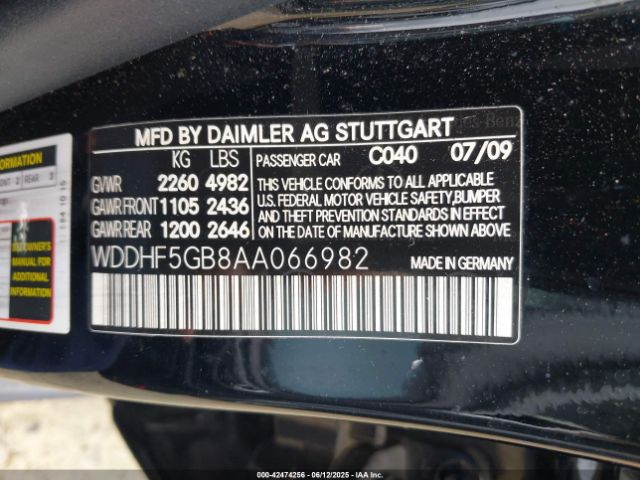 2010 MERCEDES-BENZ E 350 WDDHF5GB8AA066982 Photo 8