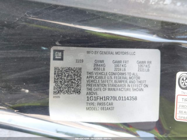 2020 CHEVROLET CAMARO 1G1FH1R70L0114358 Photo 8