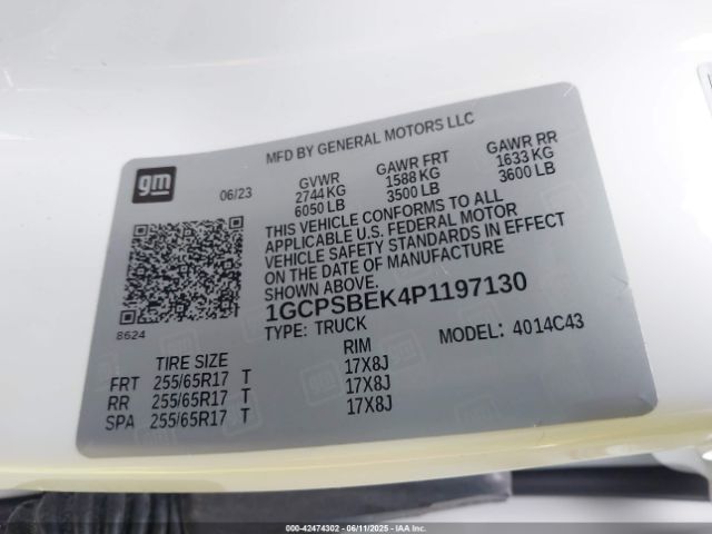 1GCPSBEK4P1197130 Chevrolet Colorado 2wd  Short Box Wt