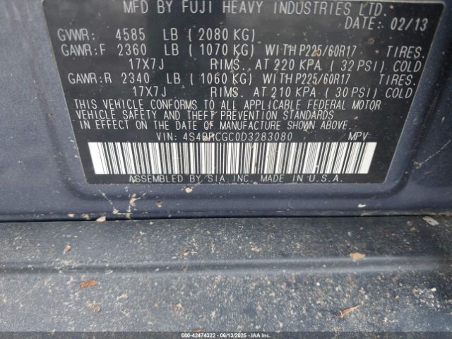 2013 SUBARU OUTBACK 4S4BRCGC0D3283080 Photo 8