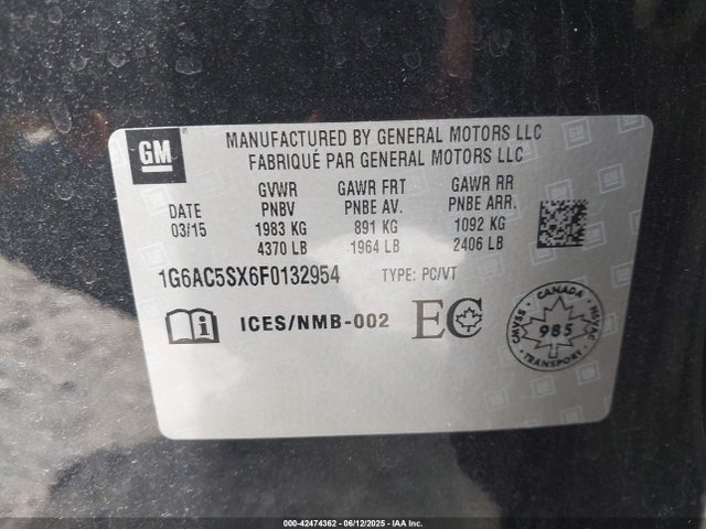 2015 CADILLAC ATS 1G6AC5SX6F0132954 Photo 8