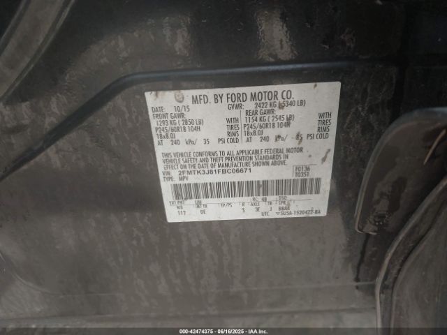 2015 FORD EDGE 2FMTK3J81FBC06671 Photo 8