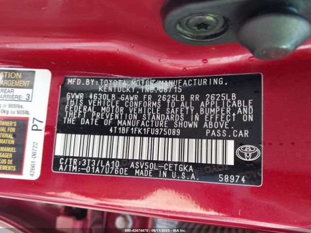2015 TOYOTA CAMRY 4T1BF1FK1FU975089 Photo 8
