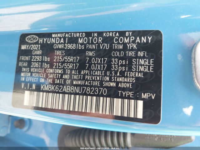 2022 HYUNDAI KONA KM8K62AB8NU782370 Photo 8