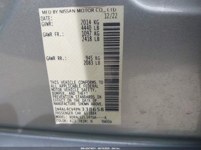 1N4AL4CV4PN338658 Nissan 2023