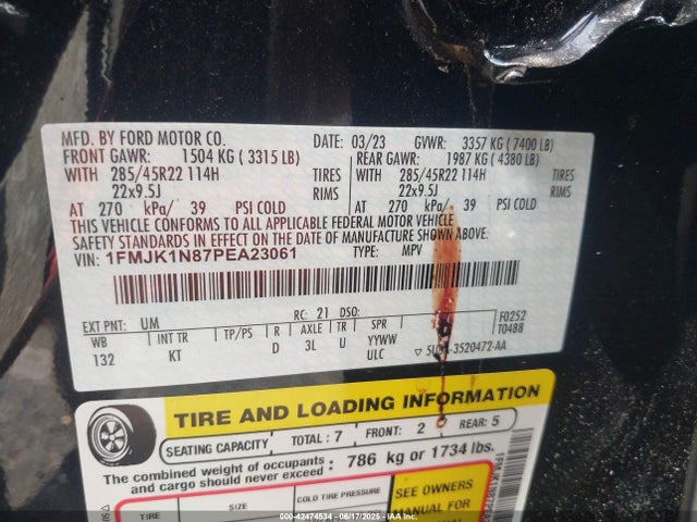 1FMJK1N87PEA23061 Ford gtdi-standard