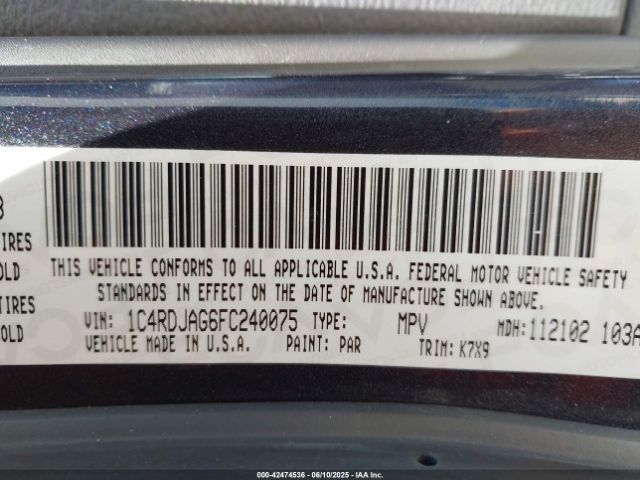 2015 DODGE DURANGO 1C4RDJAG6FC240075 Photo 8