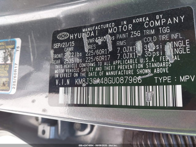 Hyundai TUCSON SE 2016 KM8J3CA48GU087966 Image 9