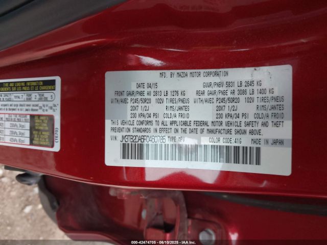 2015 MAZDA CX-9 JM3TB2DA6F0460785 Photo 8