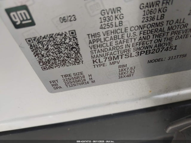 Chevrolet l3t 2023 KL79MTSL3PB207451 Image 9