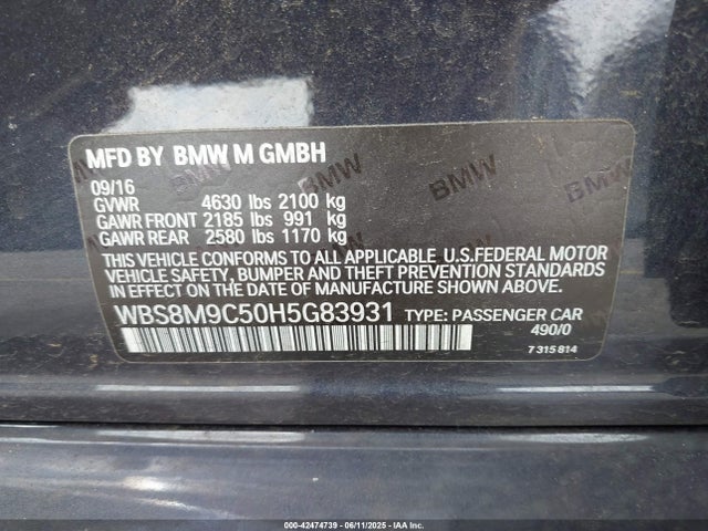 WBS8M9C50H5G83931 BMW M3