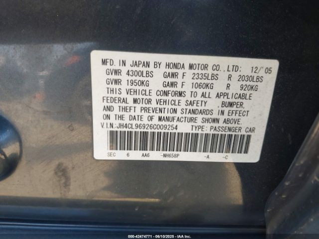 2006 ACURA TSX JH4CL96926C009254 Photo 8