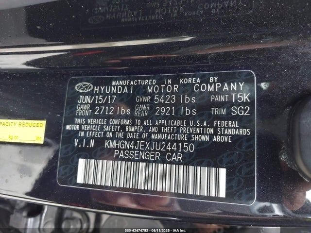 Genesis G80 2018 KMHGN4JEXJU244150 Image 9