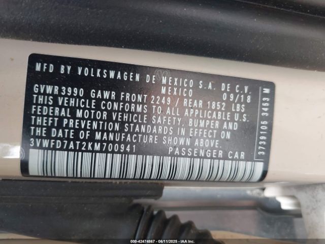 2019 VOLKSWAGEN BEETLE 3VWFD7AT2KM700941 Photo 8
