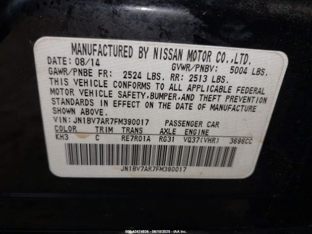 2015 INFINITI Q50 JN1BV7AR7FM390017 Photo 8