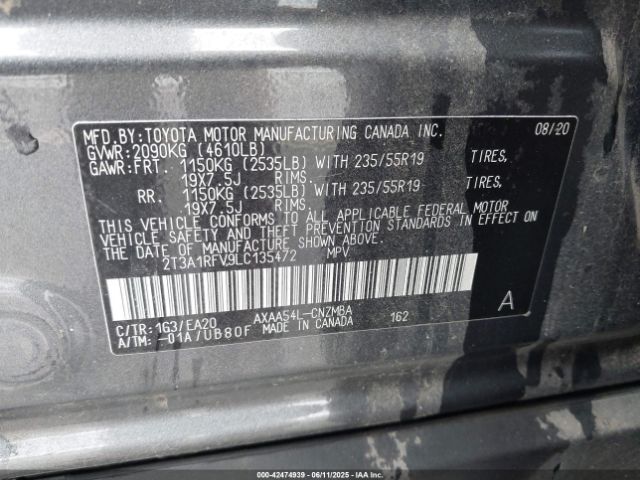 2020 TOYOTA RAV4 2T3A1RFV9LC135472 Photo 8
