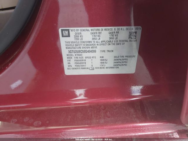 2014 GMC SIERRA 1500 3GTU2UEC5EG464099 Photo 8