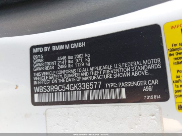 2016 BMW M4 WBS3R9C54GK336577 Photo 8