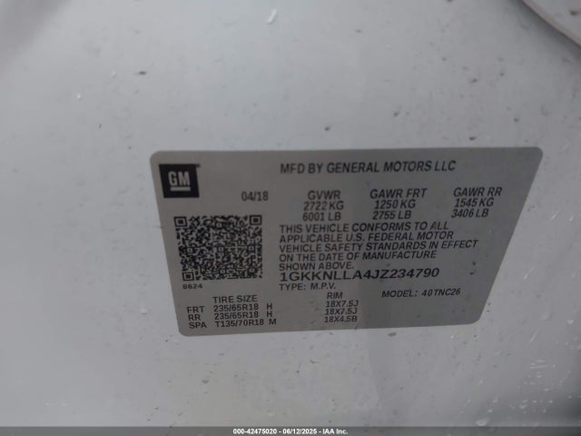 1GKKNLLA4JZ234790 GMC lcv - spark ignited direct injection, variable valve timing, dcvcp, e85 max, e0-e100, alum