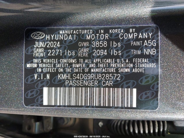 KMHLS4DG9RU828572 Hyundai mpi nu pe