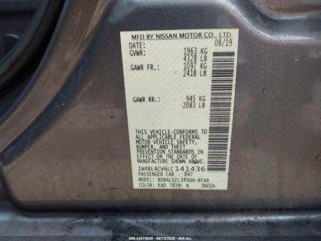 2020 NISSAN ALTIMA 1N4BL4CV6LC141436 Photo 8
