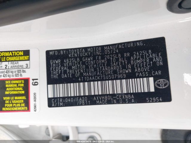 4T1DAACK7SU507969 Toyota CAMRY LE