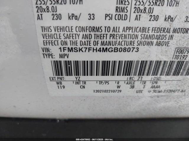 Ford 2021 2021 1FMSK7FH4MGB08073 Image 9