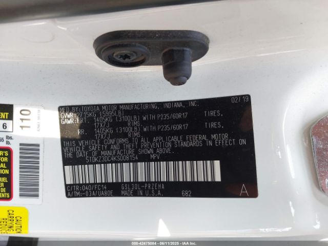 2019 TOYOTA SIENNA 5TDKZ3DC4KS008154 Photo 8