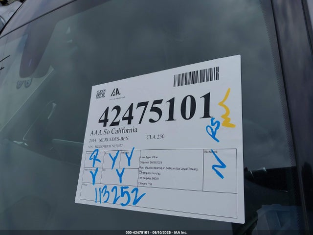 WDDSJ4EBXEN151077 Mercedes-Benz CLA-Class
