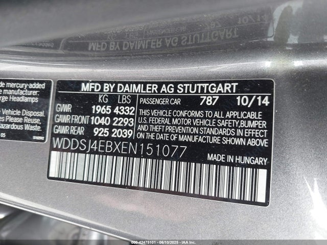 WDDSJ4EBXEN151077 Mercedes-Benz CLA-Class