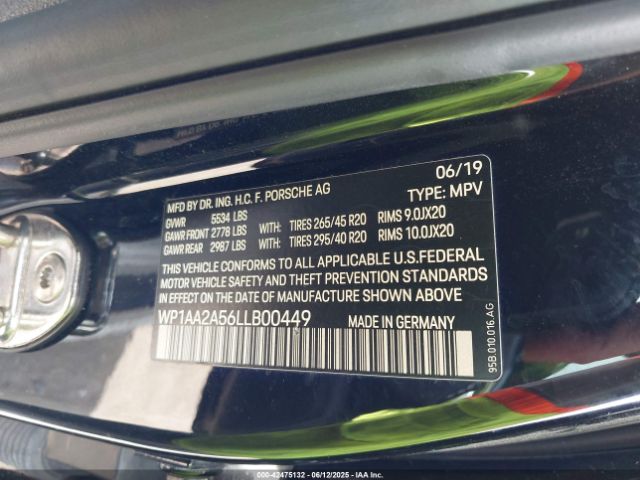 2020 PORSCHE MACAN WP1AA2A56LLB00449 Photo 8