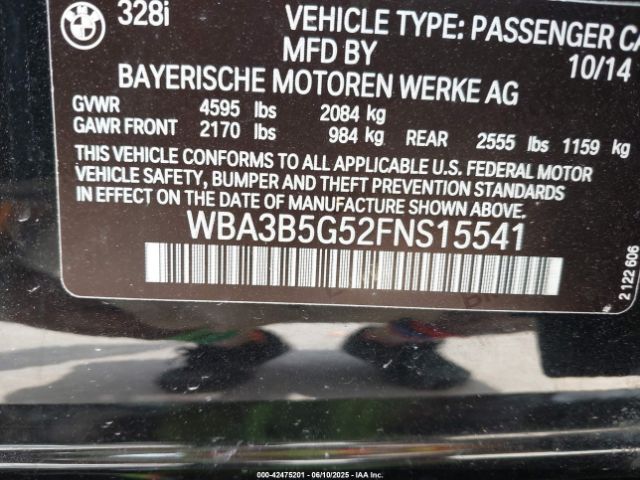 2015 BMW 328I WBA3B5G52FNS15541 Photo 8