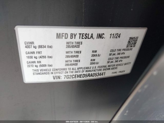 2024 TESLA CYBERTRUCK 7G2CEHED5RA053441 Photo 8