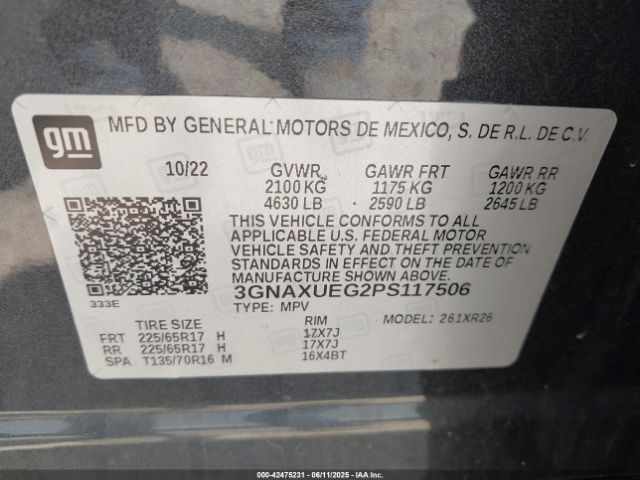 2023 CHEVROLET EQUINOX 3GNAXUEG2PS117506 Photo 8