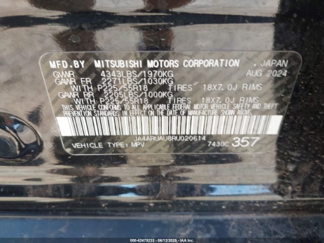 2024 MITSUBISHI OUTLANDER SPORT JA4ARUAU8RU020614 Photo 8